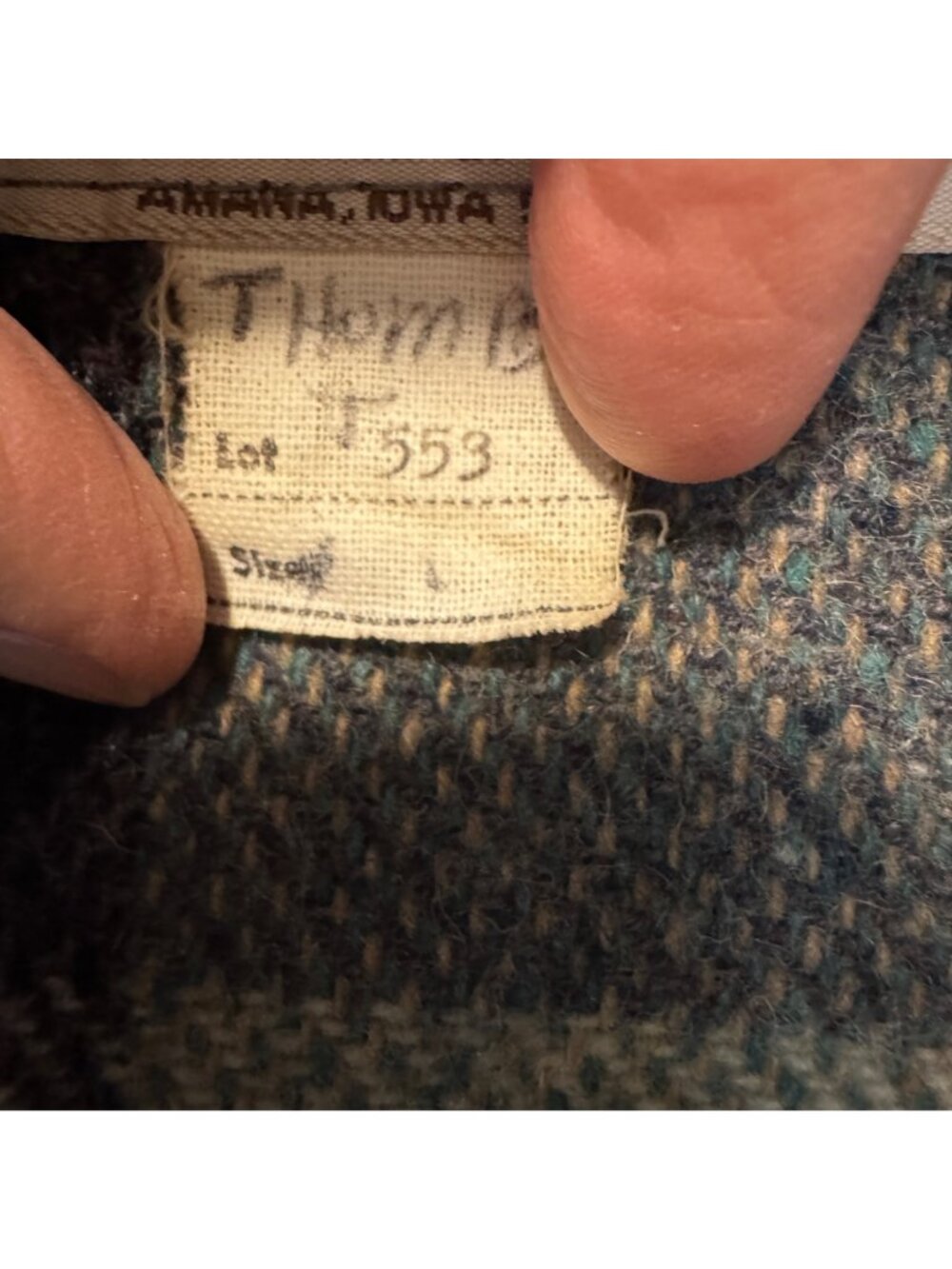 Vintage Amana Woolen Mills Poncho Size L 1970s Boho Hippie Earth Tones Plaid - Picture 8 of 11